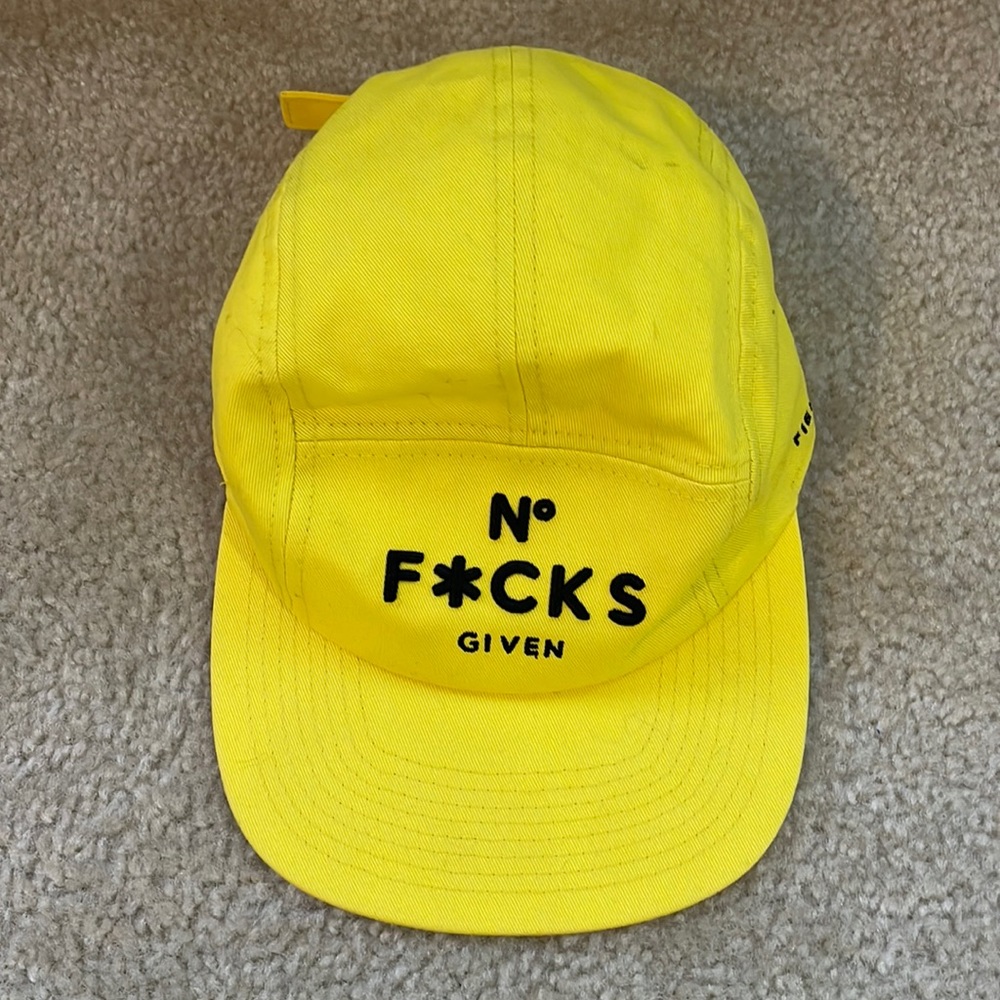 Field Grade No F*cks Given Unisex Adjustable Hat Yellow & blk cap/baseball hat